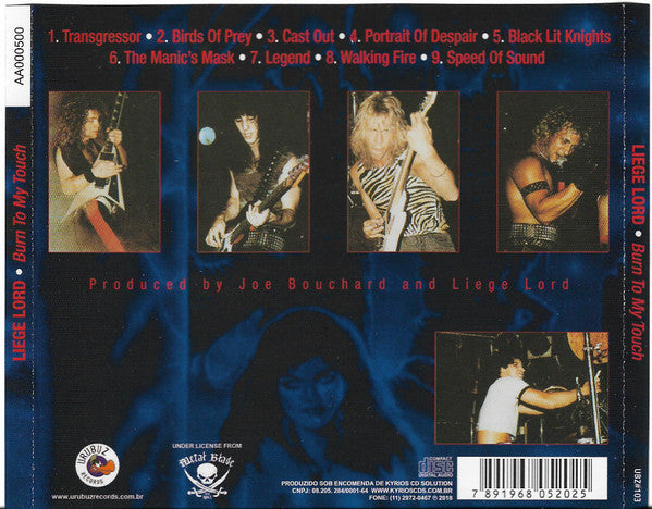 Liege Lord - Burn To My Touch CD