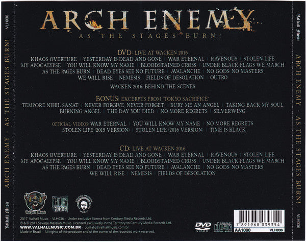 Arch Enemy ‎– As The Stages Burn! CD/DVD