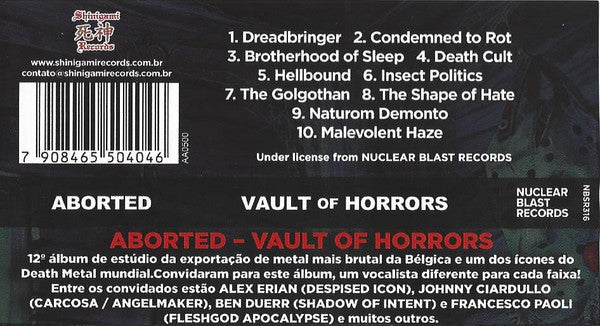 Aborted ‎– Vault Of Horrors CD