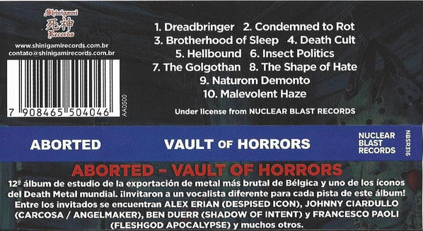 Aborted ‎– Vault Of Horrors CD