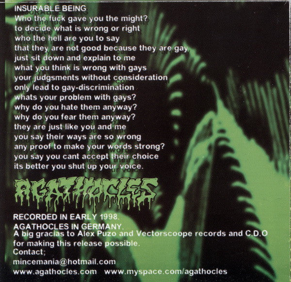 Agathocles / Constructores Del Odio ‎– Mincemania / Untitled CD