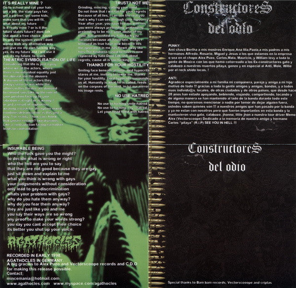 Agathocles / Constructores Del Odio ‎– Mincemania / Untitled CD