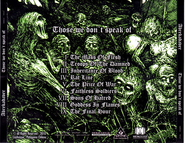 Abrekadaver ‎– Those We Don't Speak Of CD