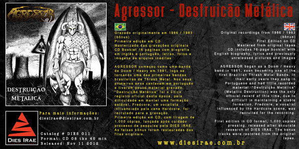 Agressor ‎– Destruição Metálica CD