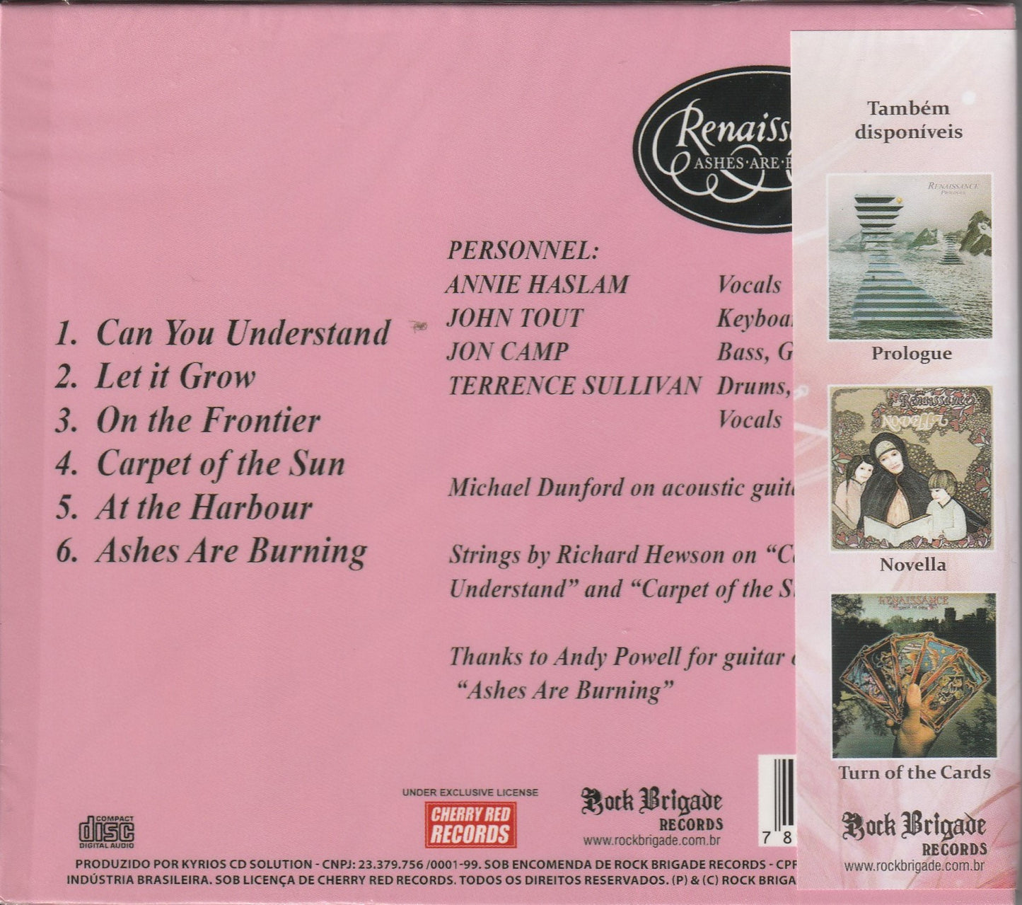 Renaissance - Ashes Are Burning CD