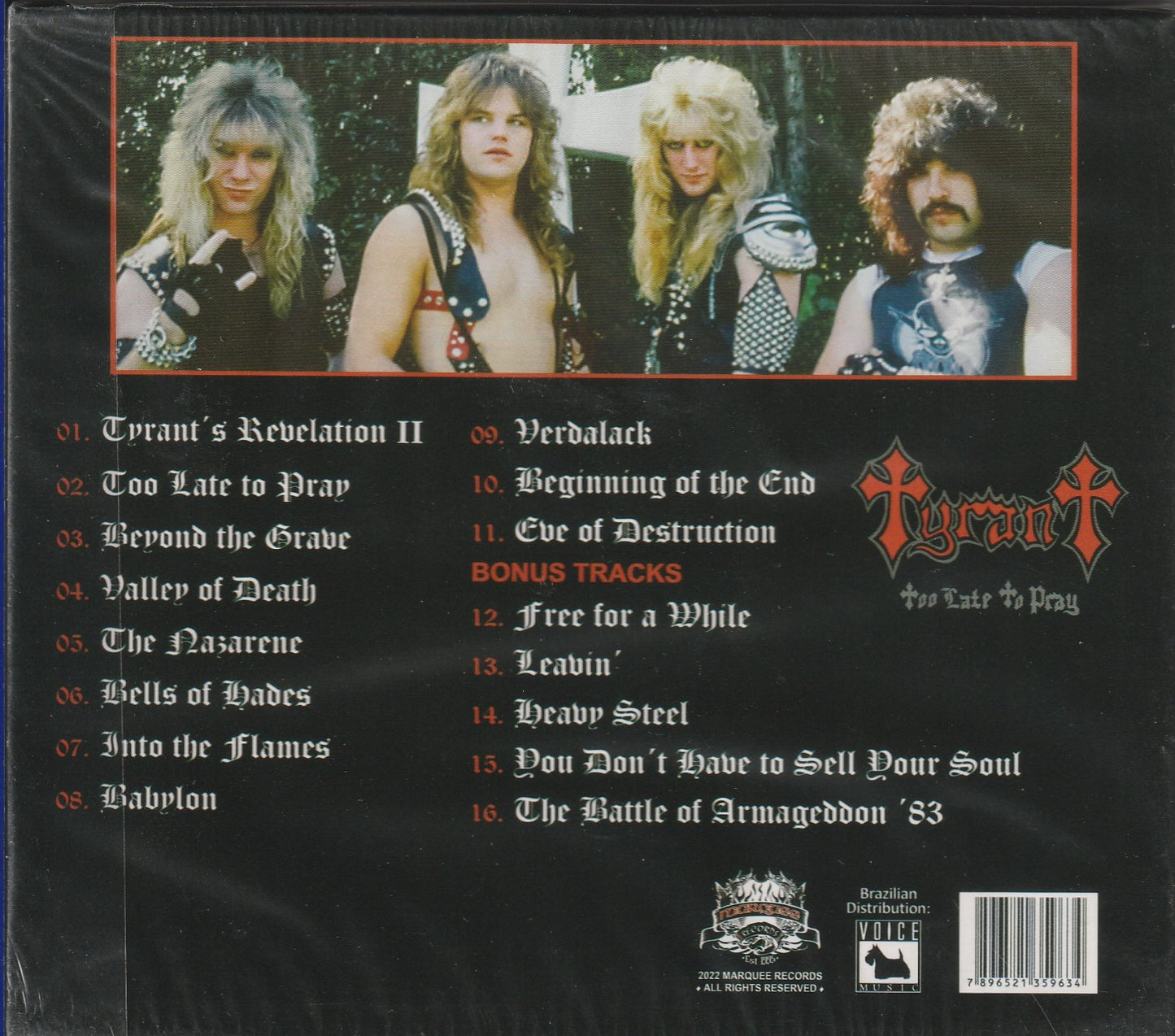 Tyrant  - Too Late To Pray CD