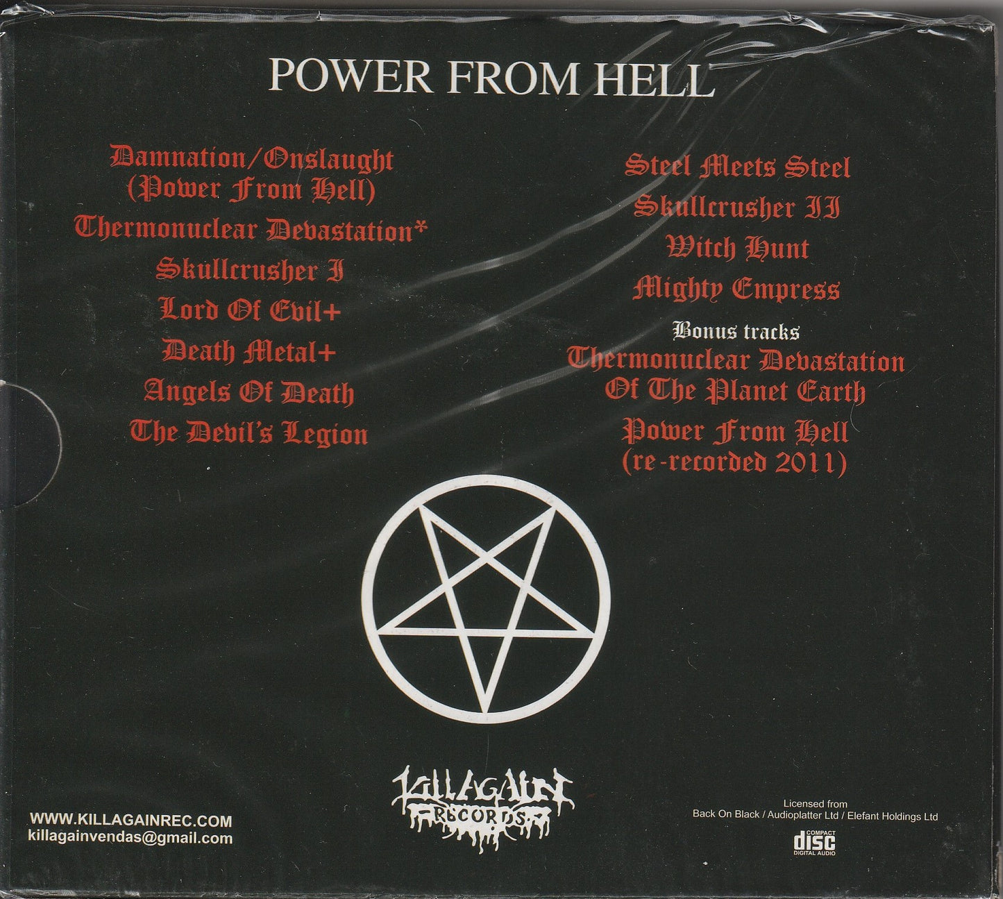 Onslaught  - Power From Hell CD