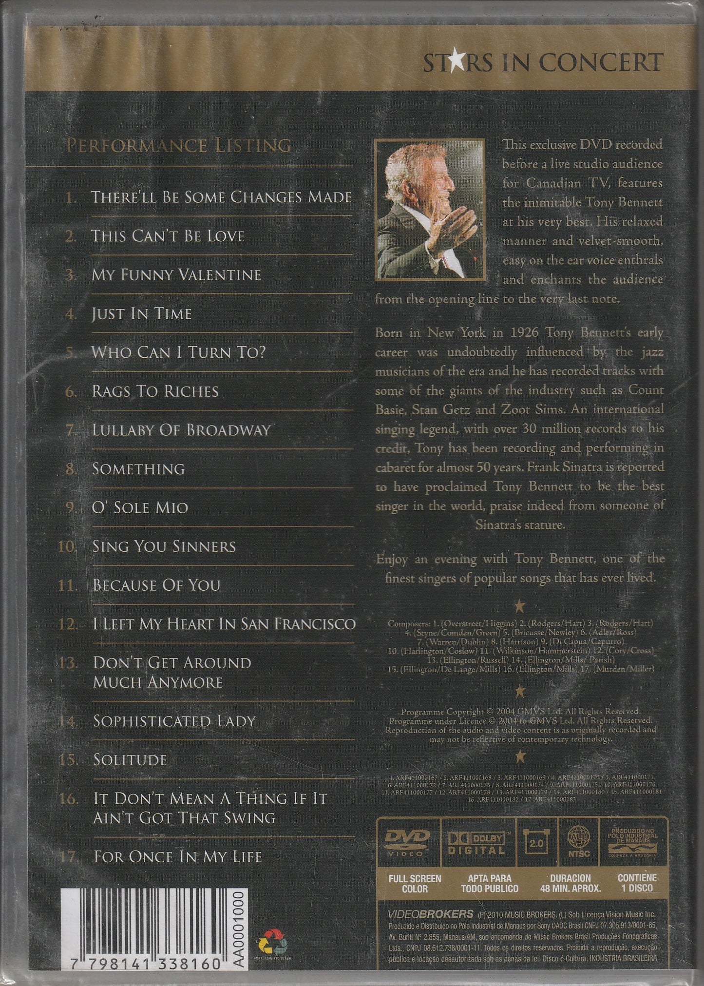 Tony Bennett ‎– The Best Of The Sound Of Velvet DVD