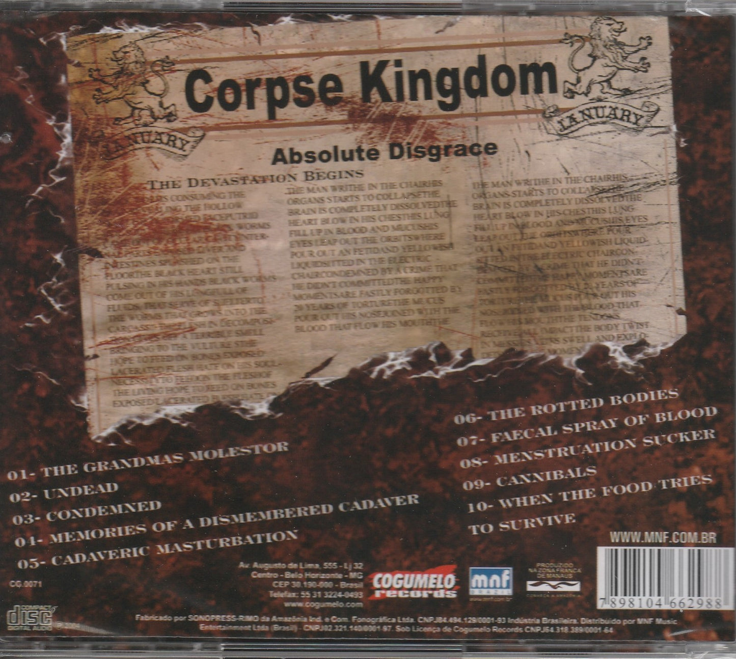 Absolute Disgrace ‎– Corpse Kingdom CD