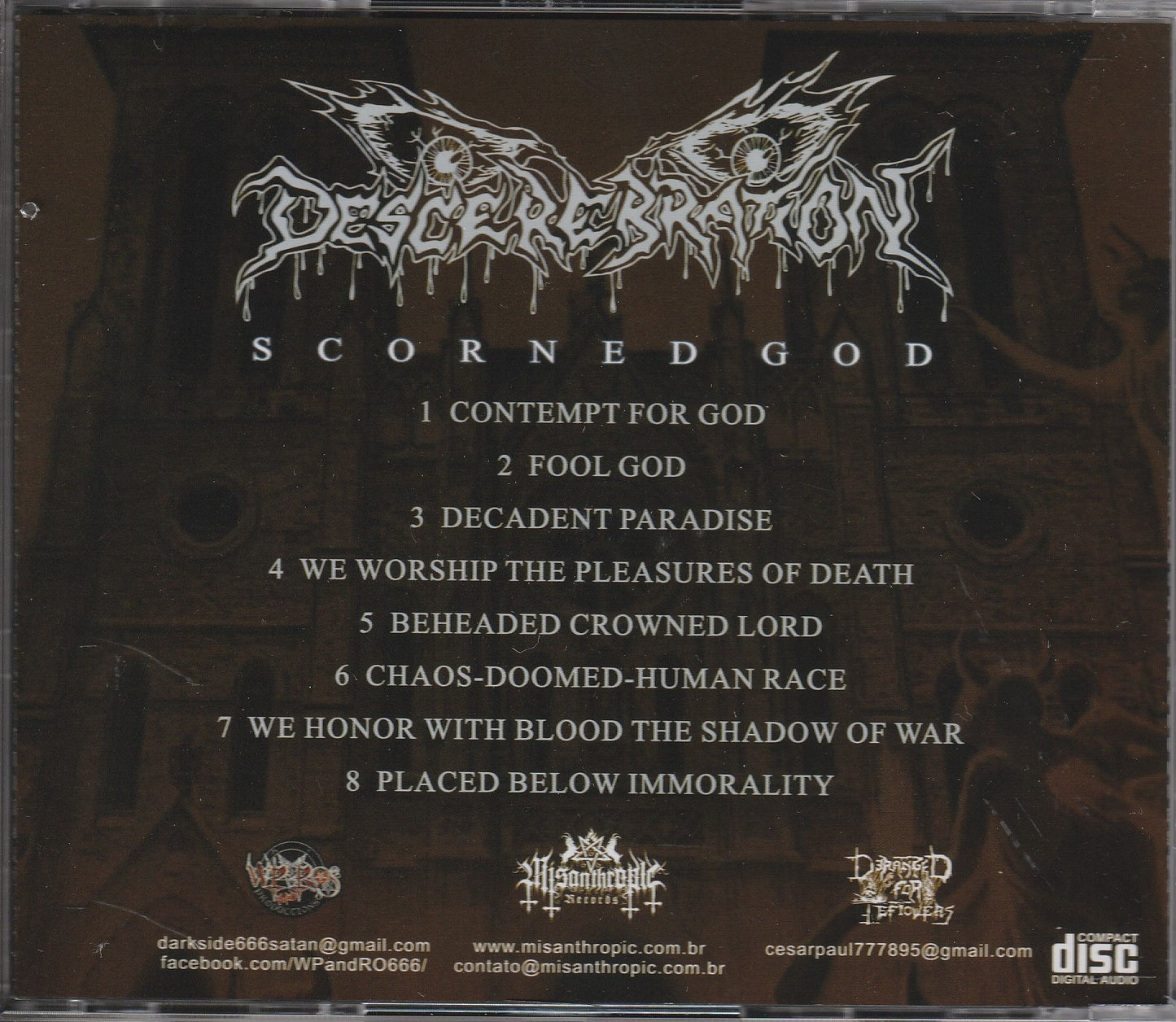 Descerebration ‎– Scorned God CD