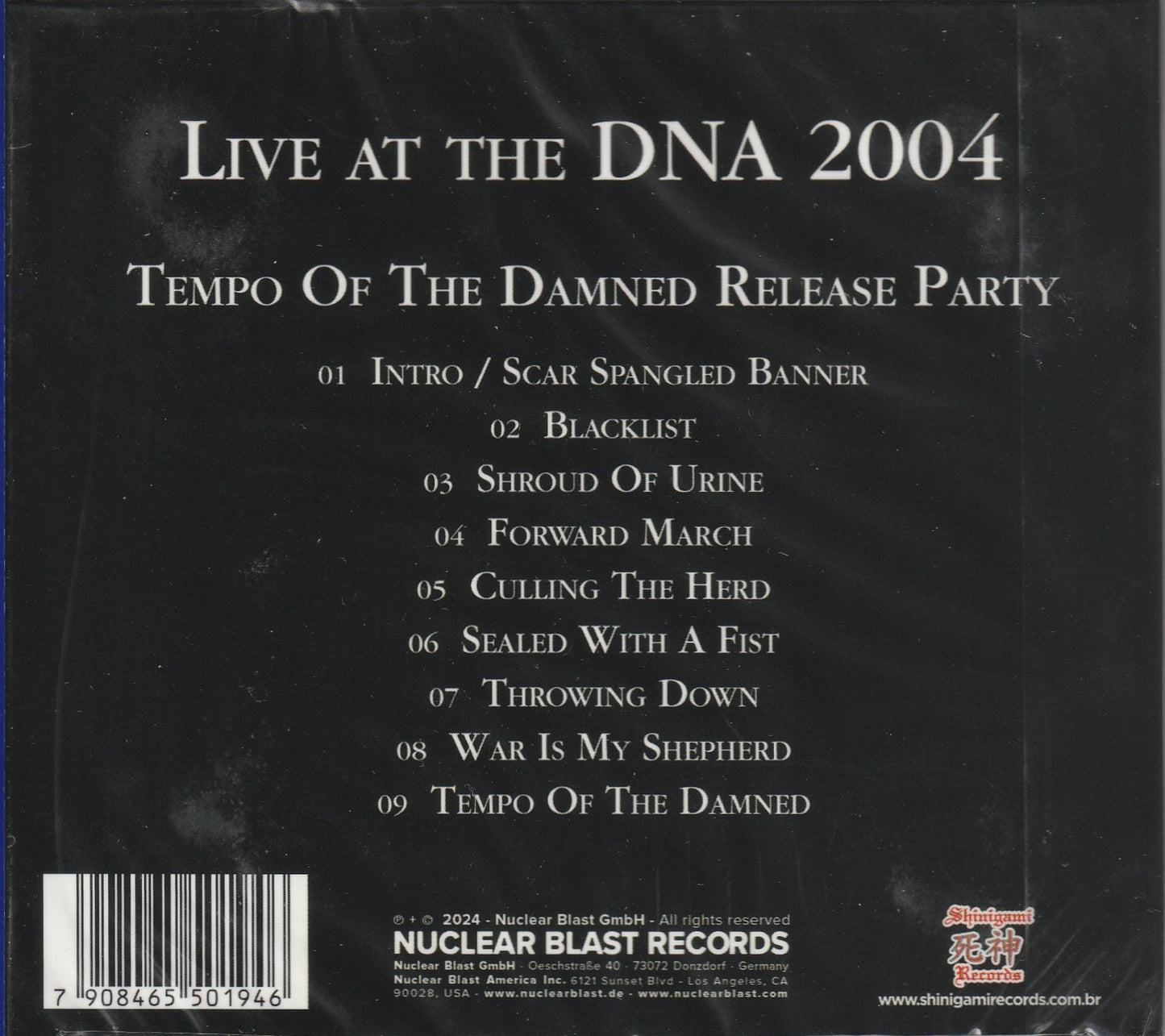 Exodus  - Live At The DNA 2004 -Official Bootleg CD