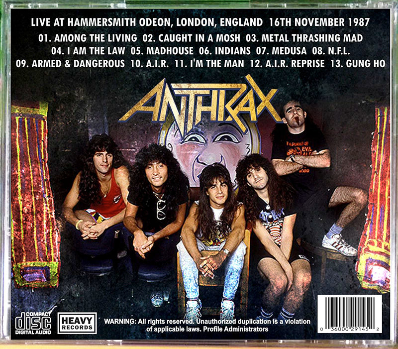 Anthrax - Among the Living in Hammersmith CD