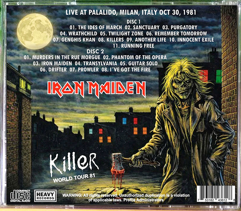 Iron Maiden - Murders In Milano Killer World Tour 2xCD