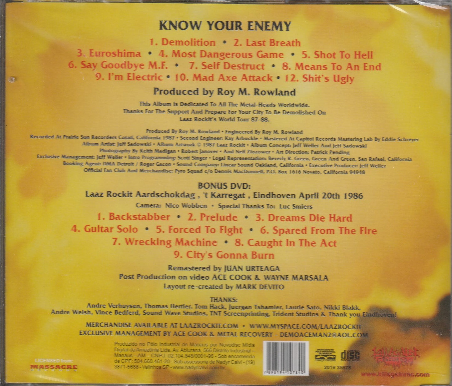 Laaz Rockit - Know Your Enemy CD/DVD