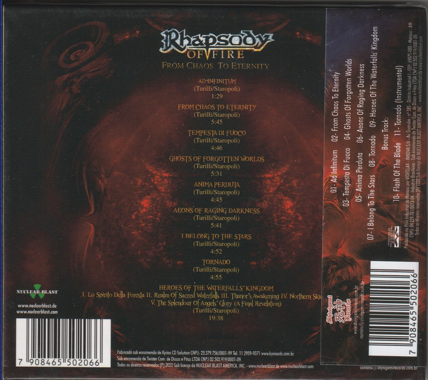 Rhapsody Of Fire - From Chaos To Eternity CD