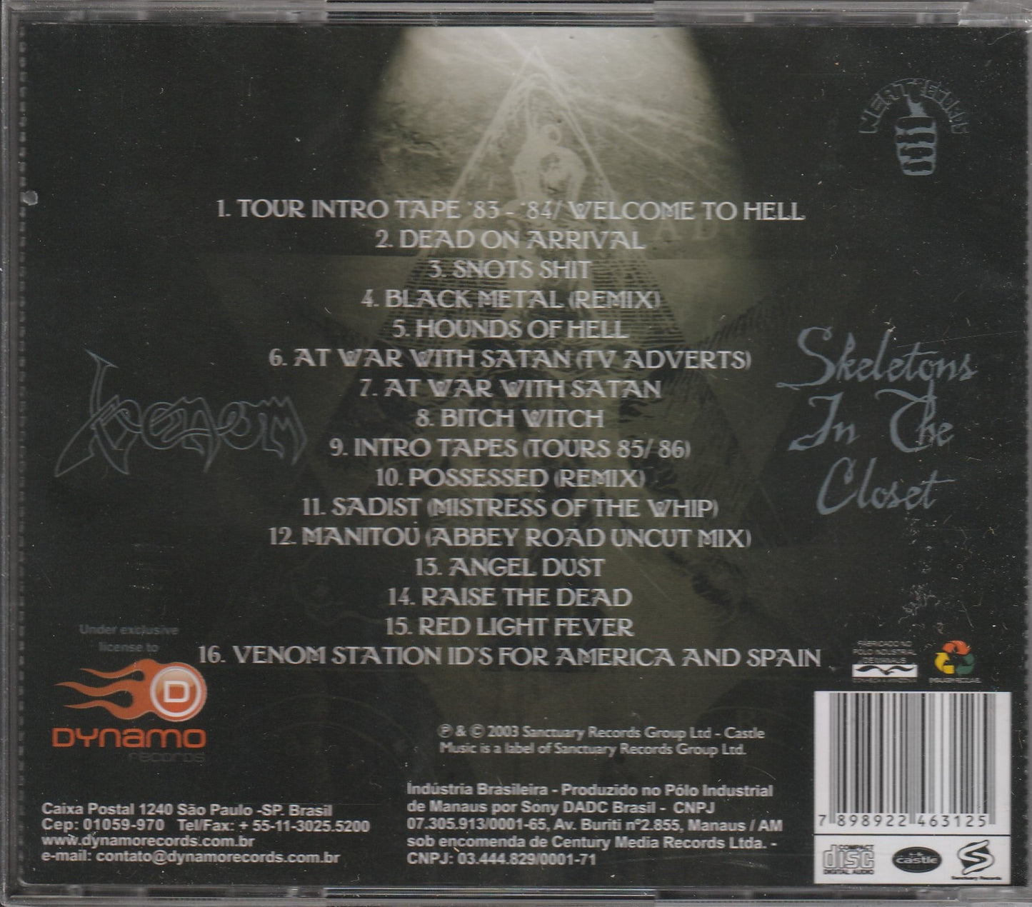 Venom  - Skeletons In The Closet CD
