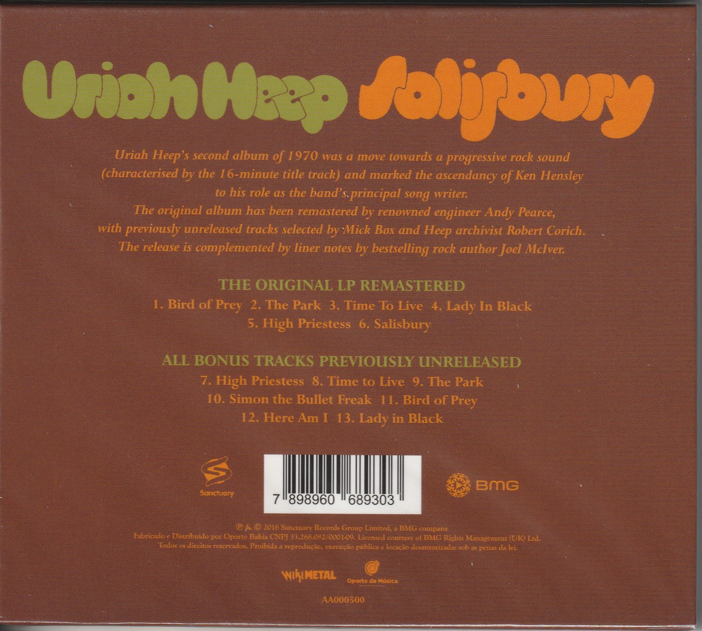Uriah Heep - Salisbury CD