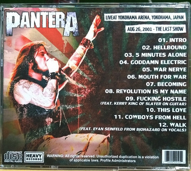 Pantera - Last Show In Yokohama 2001 CD