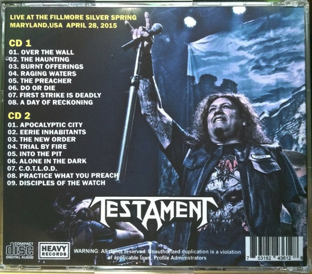 Testament - Live At The Fillmore Silver Spring 2xCD
